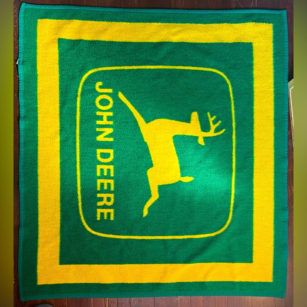 Vintage Biederlack John Deere reversible acrylic throw blanket